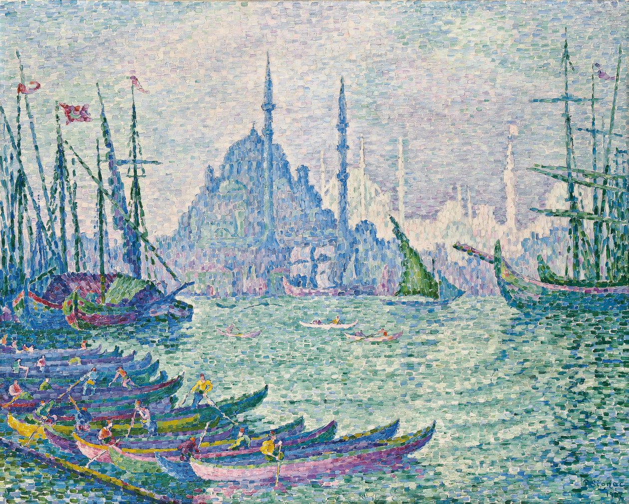 Minaretek az Aranyszarvnál; La Corne d"Or, les Minarets, 1907 alkotó: Paul Signac