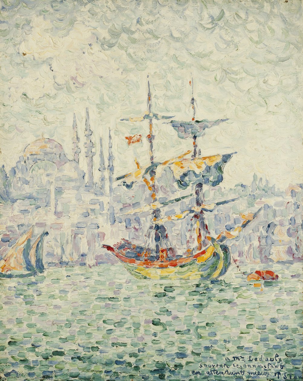 Konstantinápoly kikötője; Le Port de Constantinople, 1907 alkotó: Paul Signac