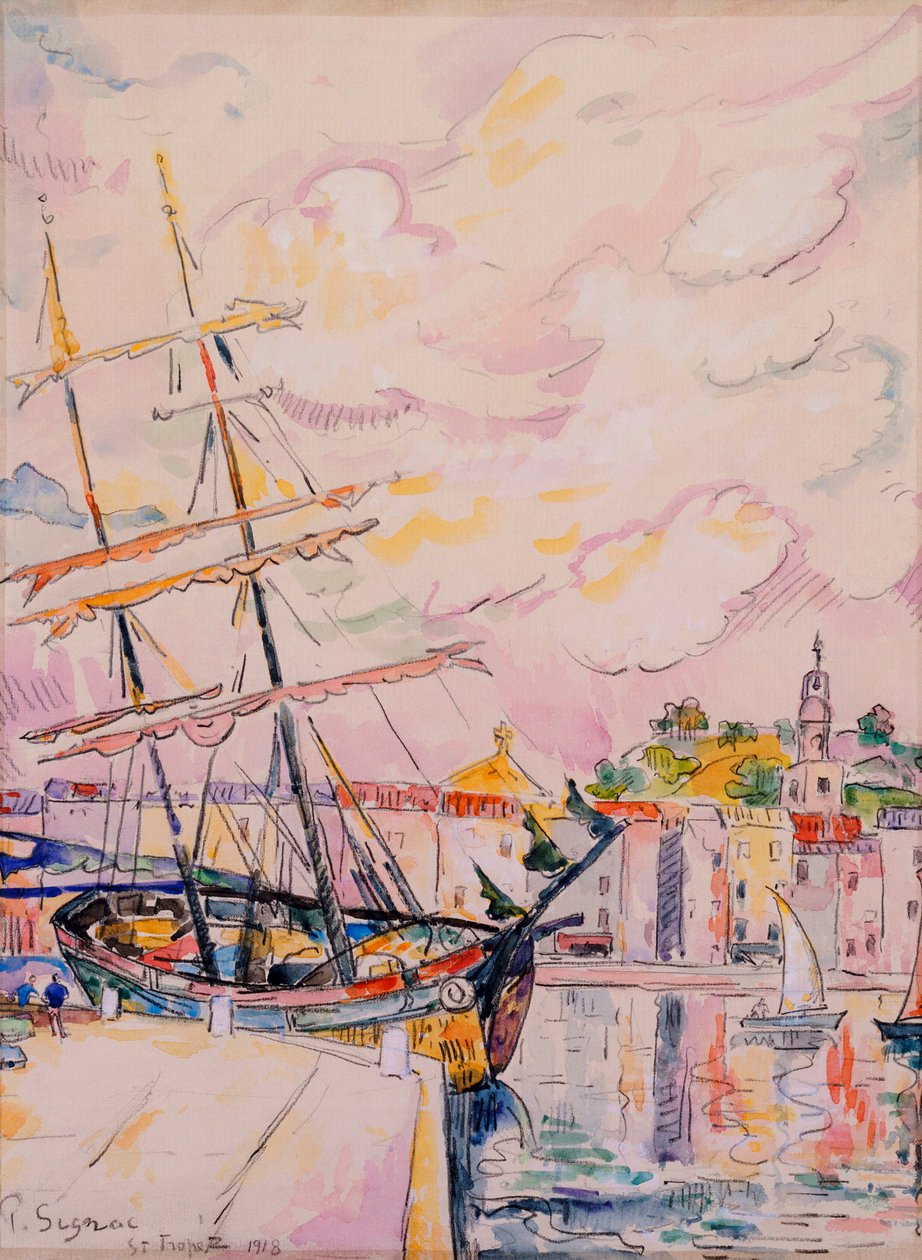Saint-Tropez kikötője, 1918 alkotó: Paul Signac