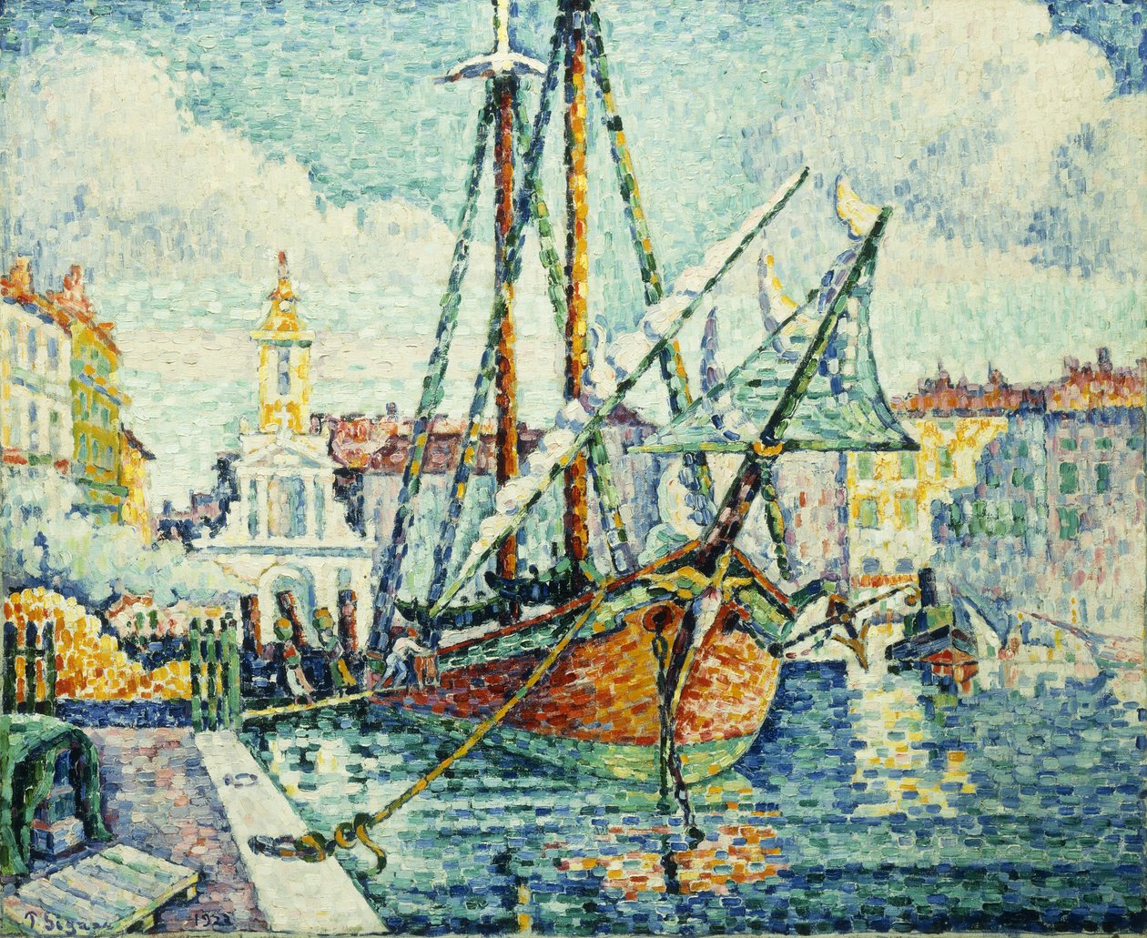 St. Tropez kikötője; Le Port de St. Tropez, 1923 alkotó: Paul Signac