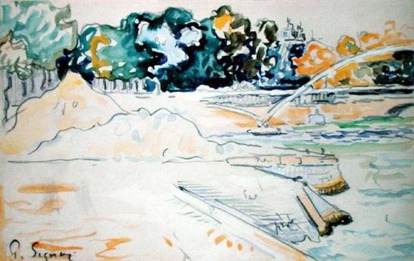 Szajna Párizsban (akvarell, papír) alkotó: Paul Signac