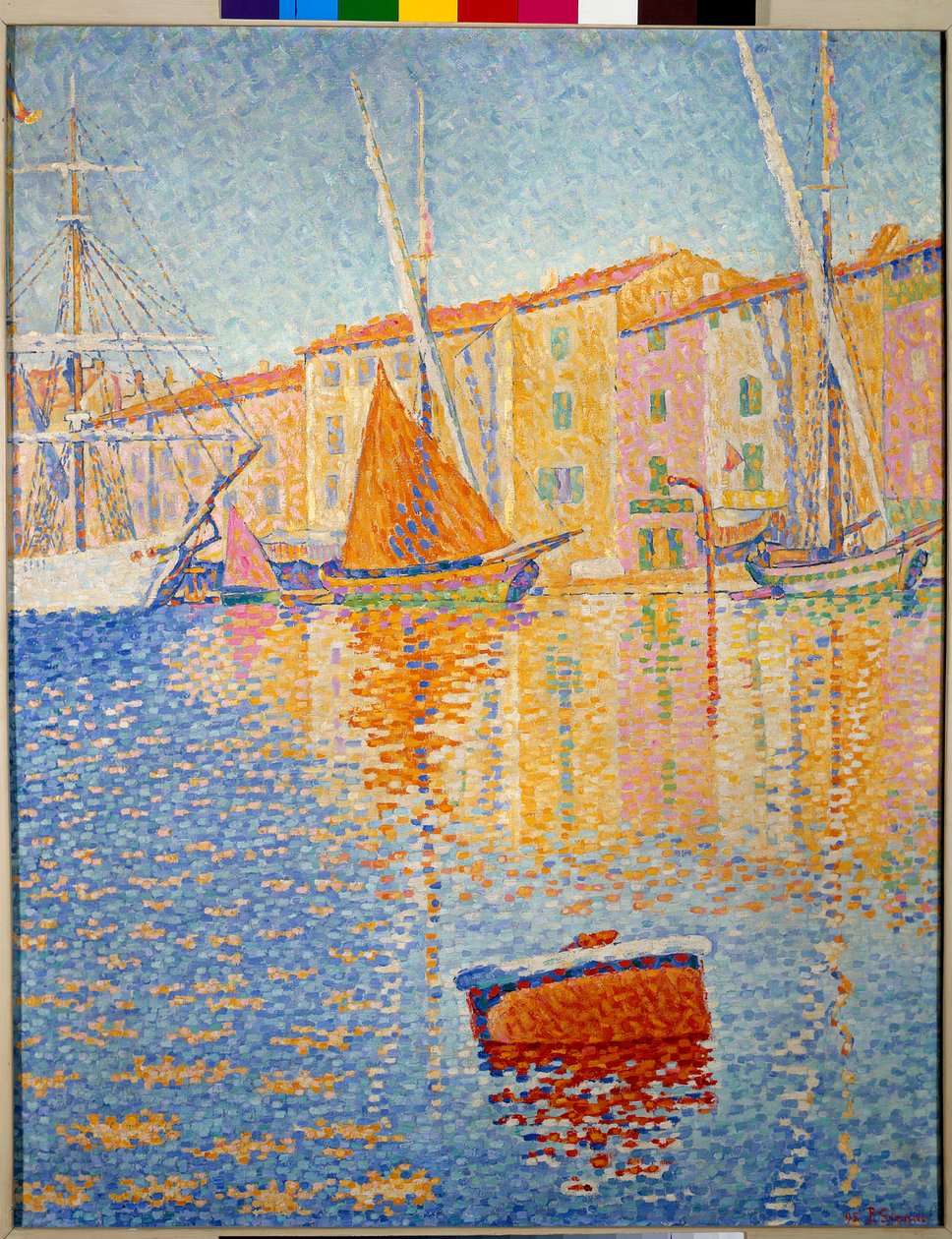 A piros bója (Saint Tropez). Paul Signac festménye (1863-1935) alkotó: Paul Signac