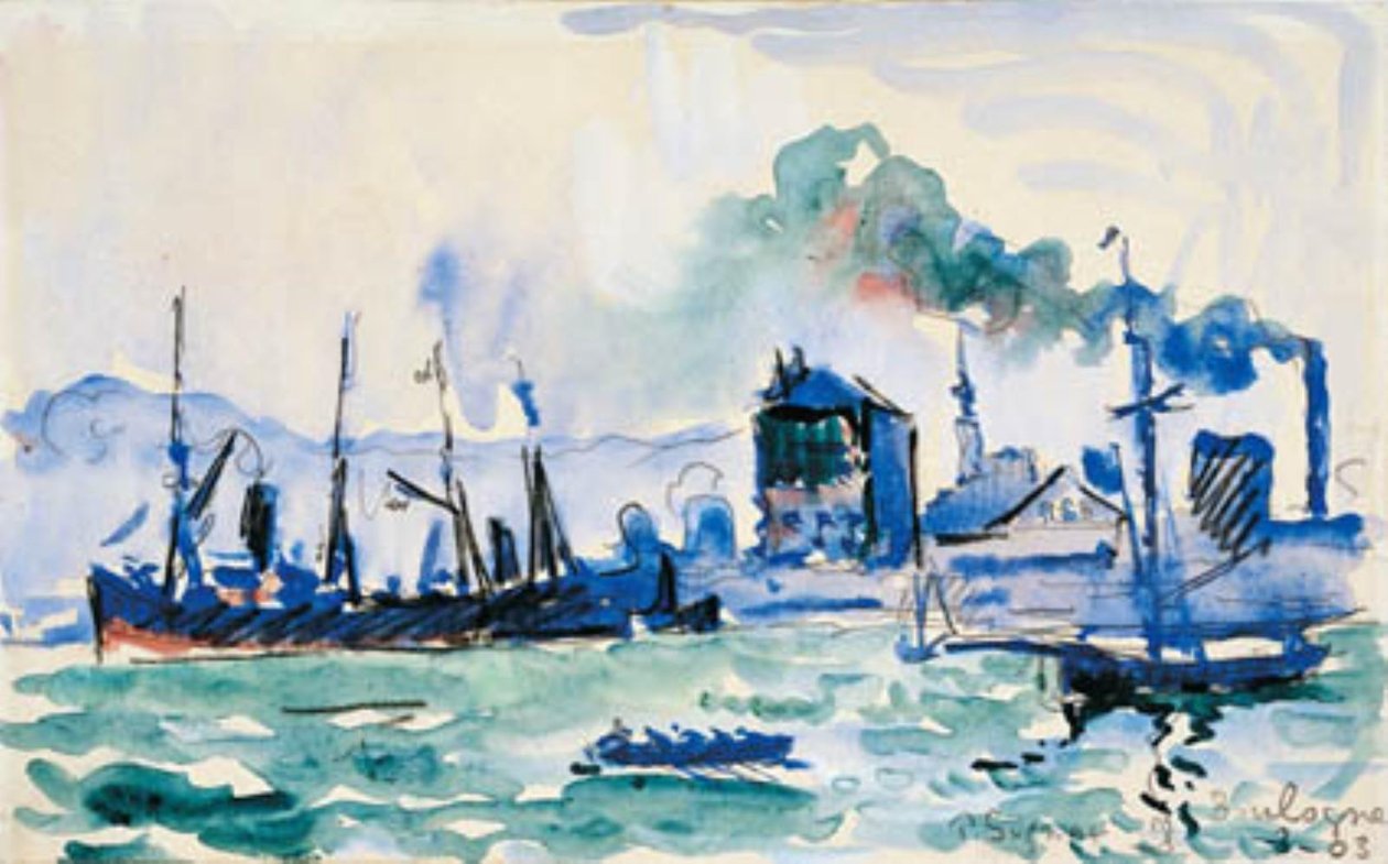 Kilátás Boulogne-sur-Mer kikötőjére alkotó: Paul Signac