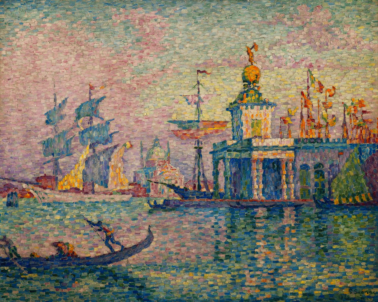 Velence - A vámház; Velence-tengeri vám, 1908 alkotó: Paul Signac
