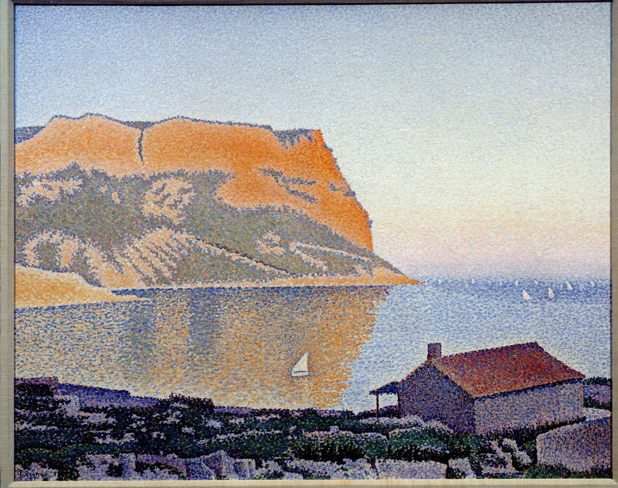 Kilátás a feketeribizli-öbölre, Cap Canaille Paul Signac festménye (1863-1935) 1889 Magángyűjtemény - Kilátás a Cassis-öbölre, Cap Canaille. Paul Signac festménye (1863-1935) alkotó: Paul Signac