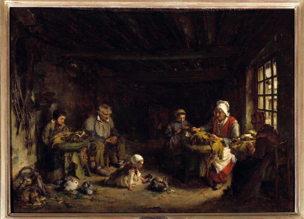 Csipkeverők Asnieresben. Soyer Pál (1823-1903) festménye. Párizs, a Becsületrend Múzeuma alkotó: Paul Soyer