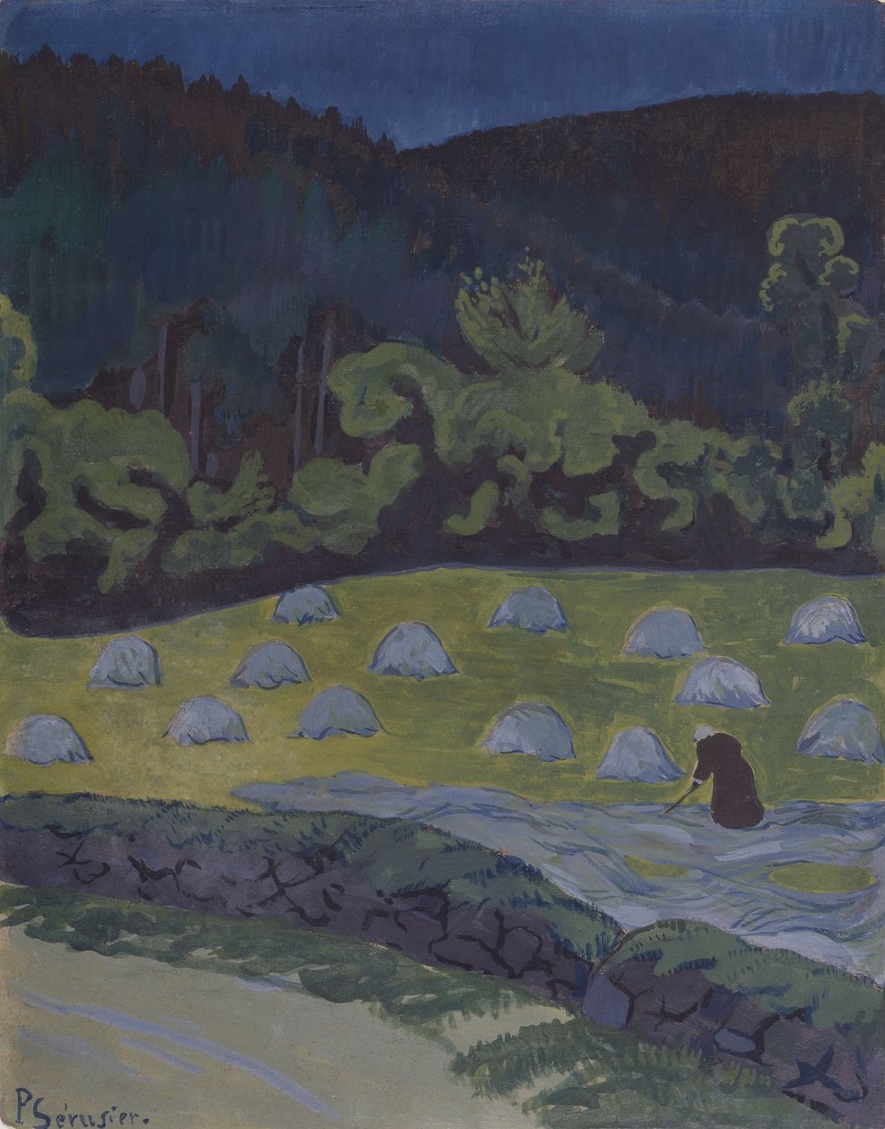 Moonlight szénakészítés (akvarell) alkotó: Paul Sérusier