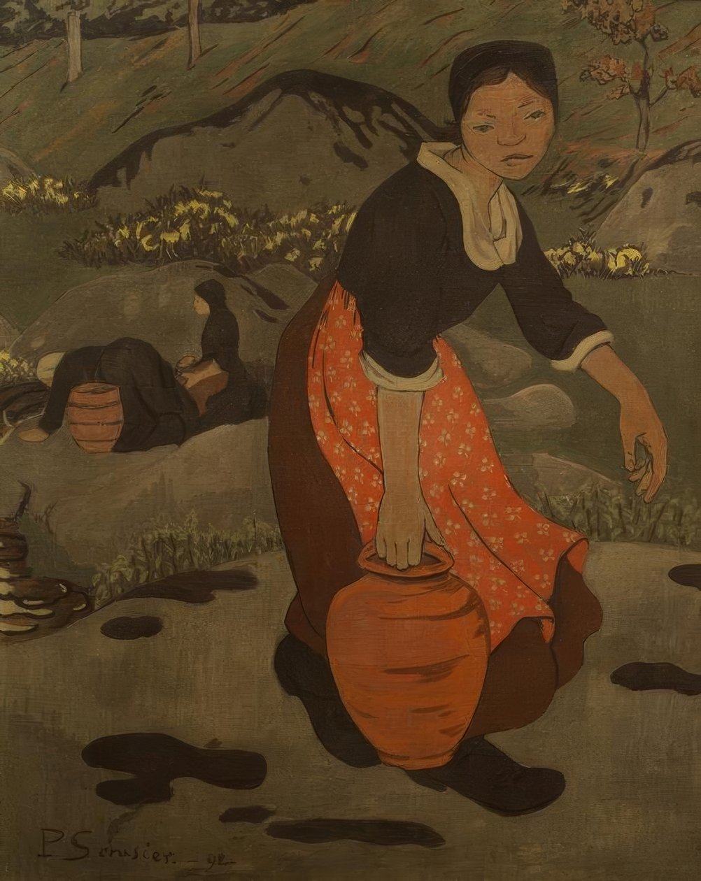 Fiatal breton nő egy kancsóval alkotó: Paul Sérusier