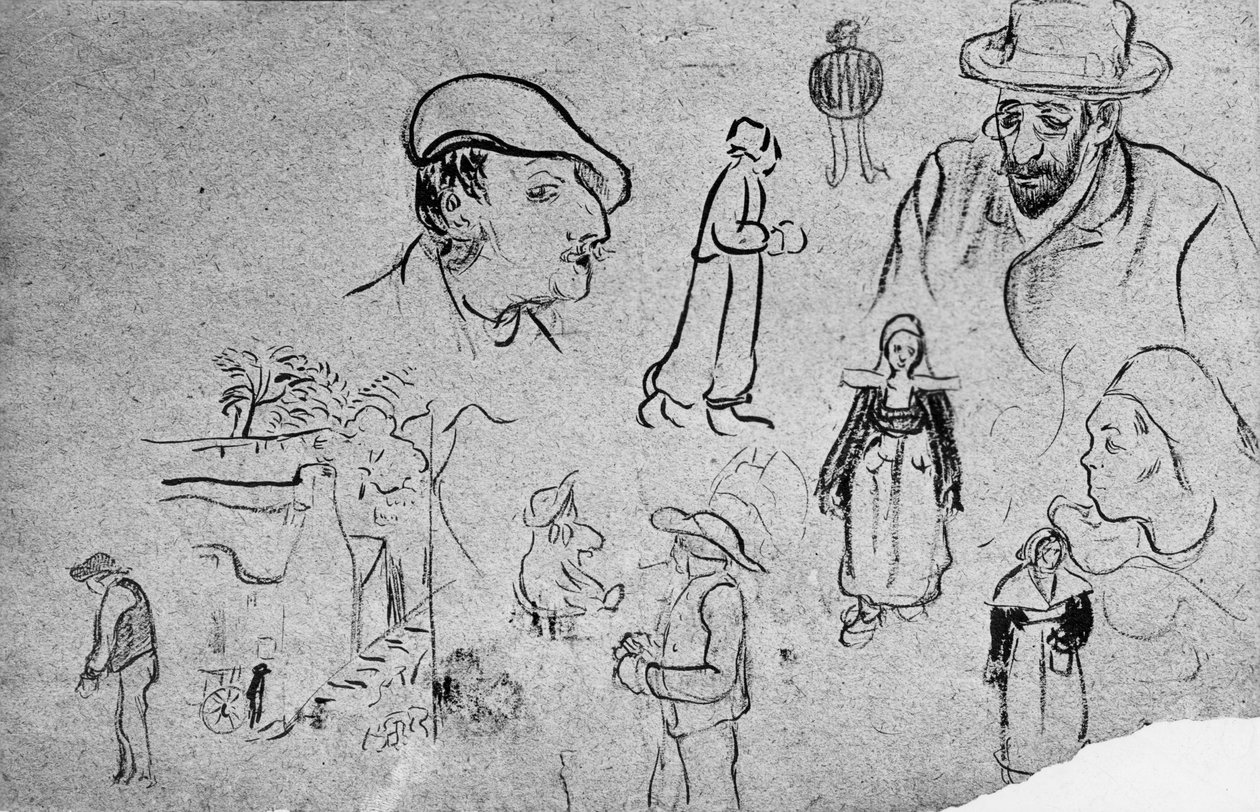 Paul Serusier (1865 1927) : vázlatok (Paul Gauguin felül l.) alkotó: Paul Sérusier