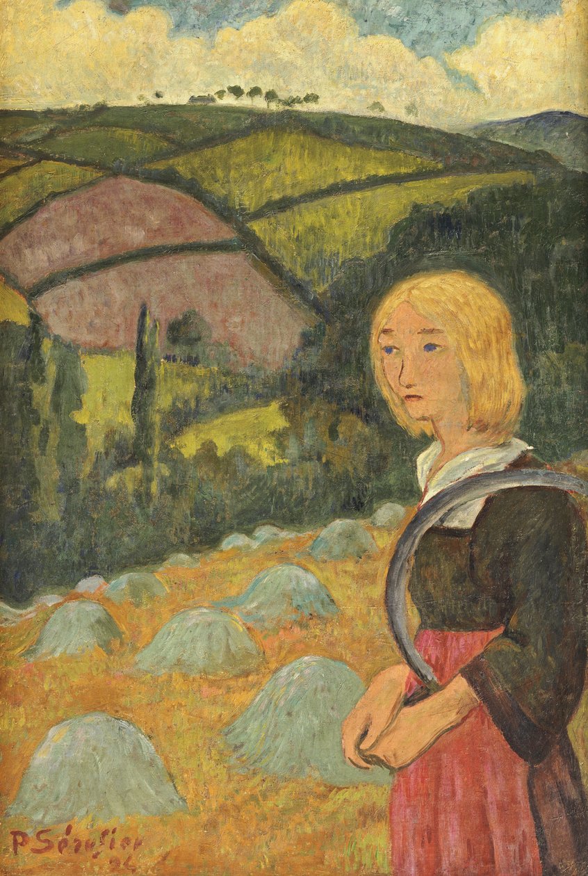 Fiatal breton lány és szénakazalok, 1924 alkotó: Paul Sérusier