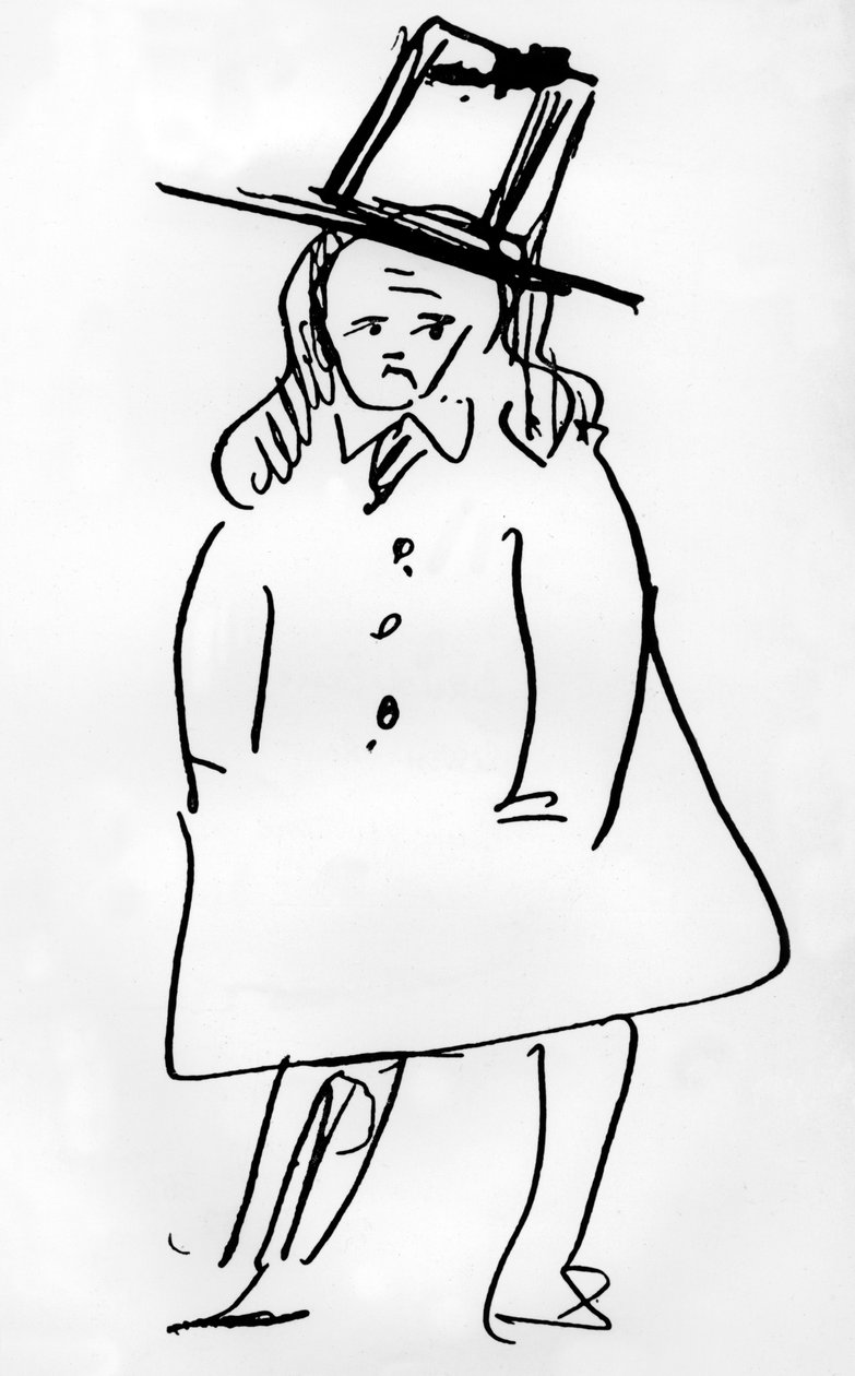 Charles Baudelaire francia költő portréja (rajz) alkotó: Paul Verlaine