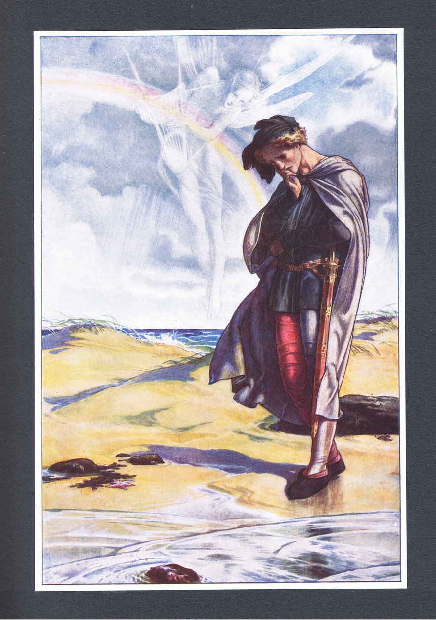 Gyere a sárga homokhoz, illusztráció a viharból, 1908 alkotó: Paul Vincent Woodroffe
