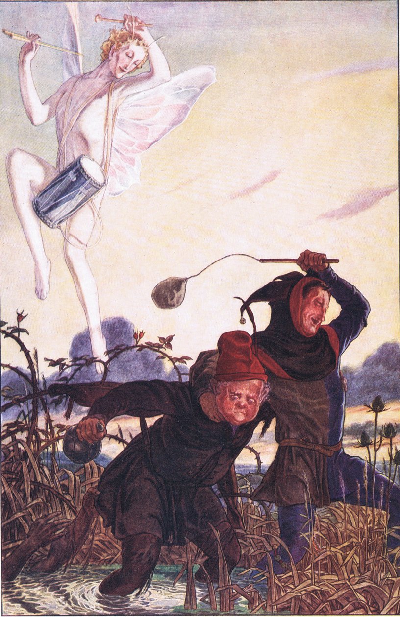 Ólomszörny, kövess. Szeretném látni Taborerit: Felveszi, illusztráció a viharból, 1908 alkotó: Paul Vincent Woodroffe