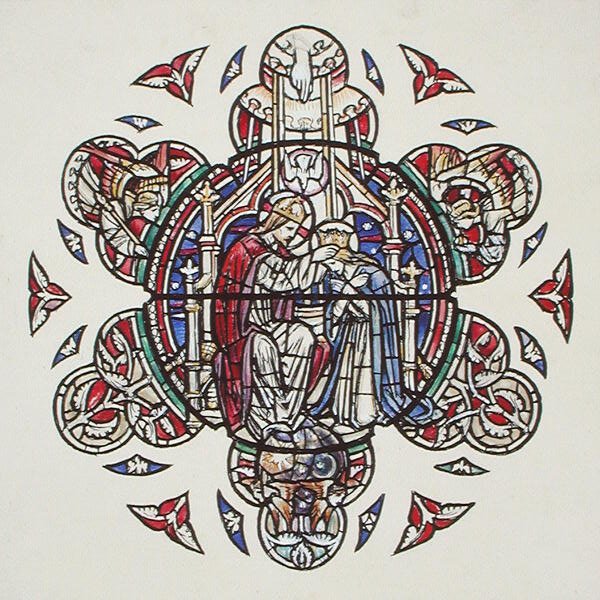 A Szűz koronázása, 1910 körül (akvarell, papír) alkotó: Paul Vincent Woodroffe