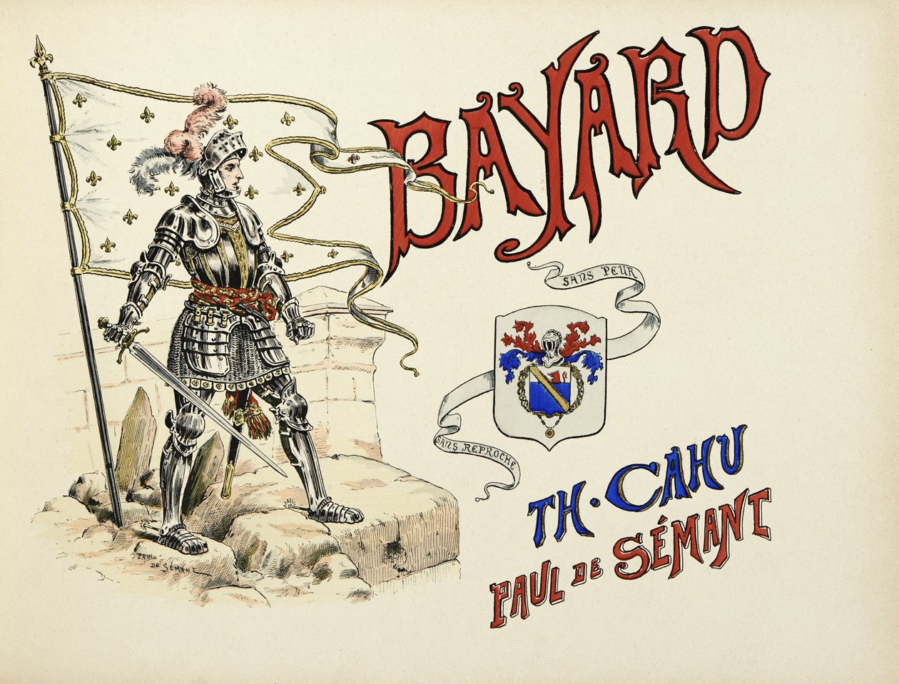 Illusztráció Theodore Cahu „Histoire du chevalier Bayard” című könyvéből, illusztrálta: Paul De Semant (1855-1915) alkotó: Paul de Semant
