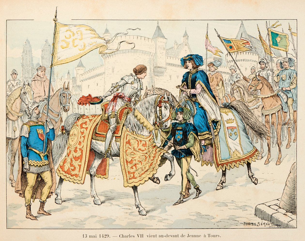 Illusztráció Theodore Cahu „Joan of Arc” című könyvéből, Paul De Semant (1855-1915) illusztrálta: május 13-án alkotó: Paul de Semant