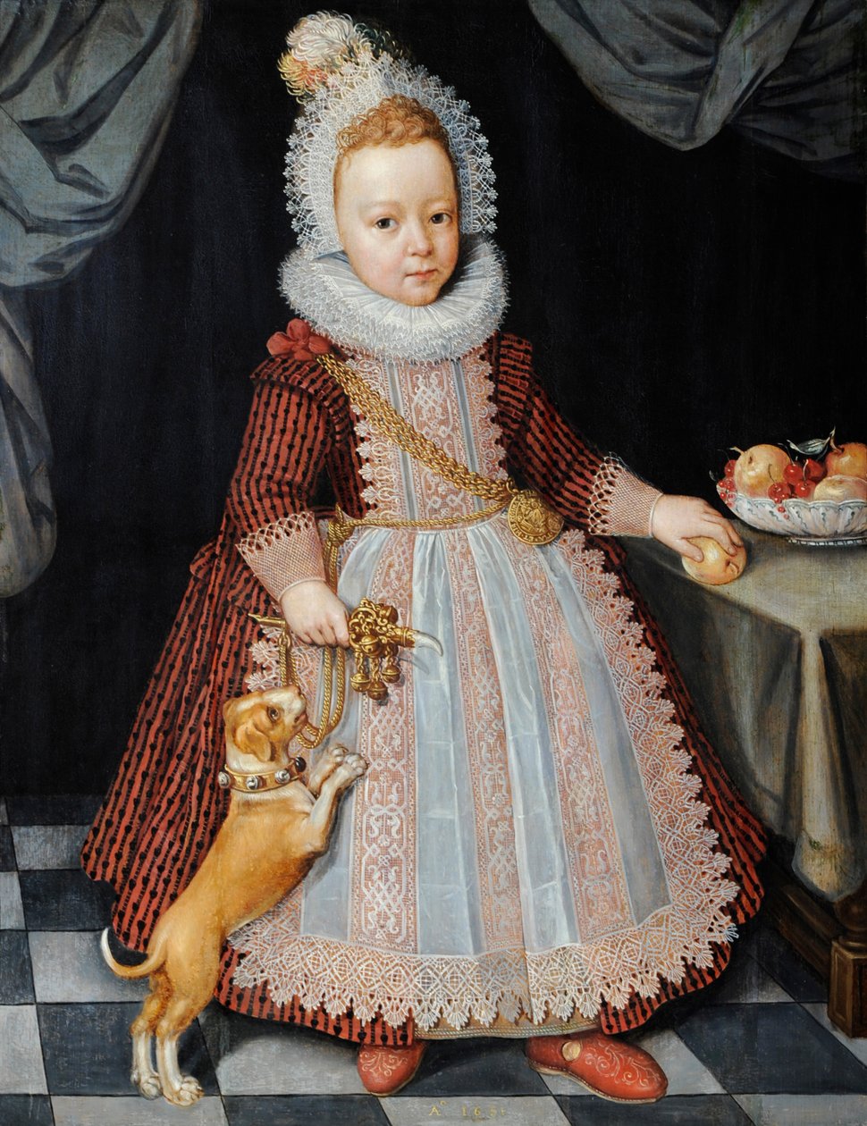 Egy csörgős gyermek portréja alkotó: Paul van Somer