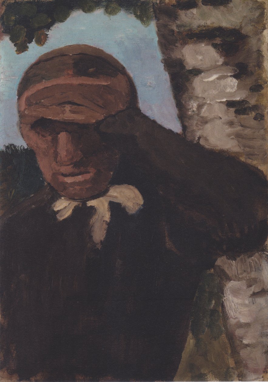 Öreg parasztasszony, kezével a homlokán alkotó: Paula Modersohn Becker