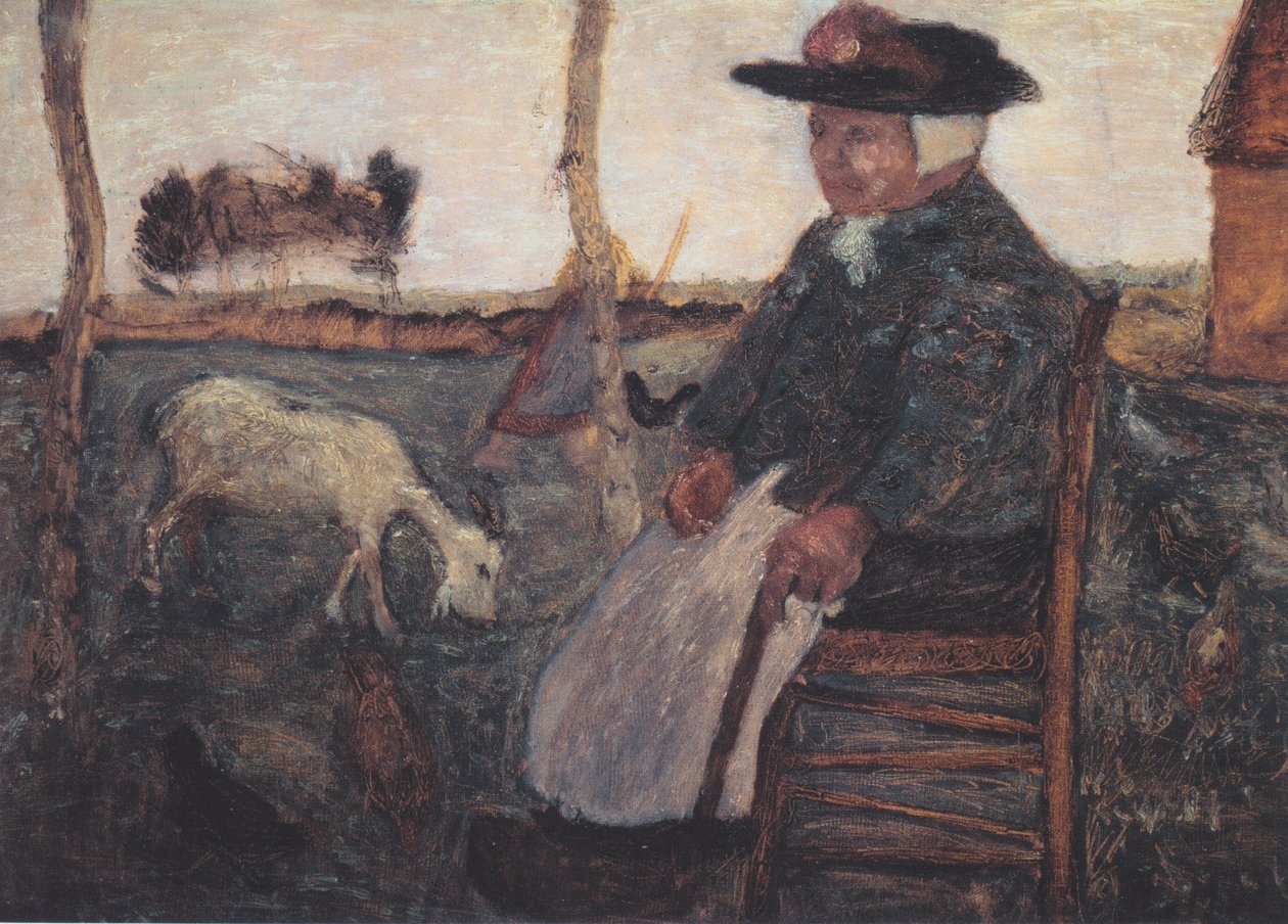 Öreg parasztasszony kecskével alkotó: Paula Modersohn Becker