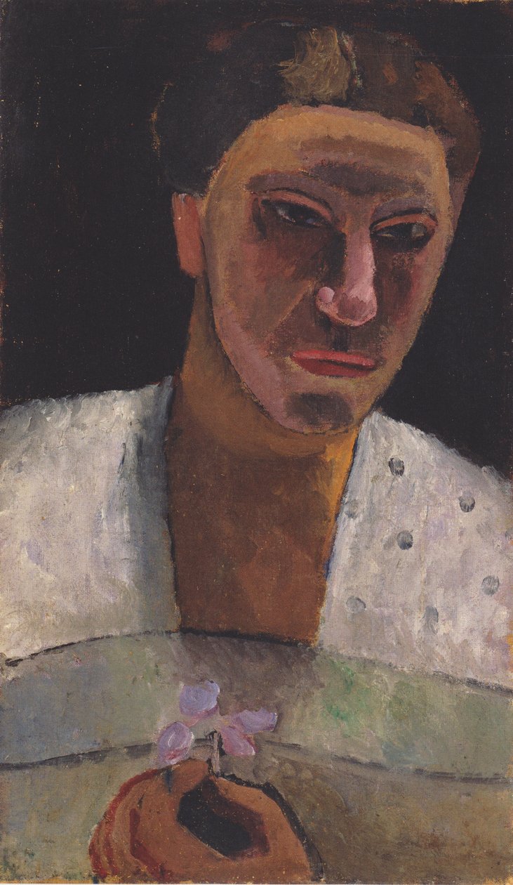 Lee Hoetger félhosszú portréja virággal alkotó: Paula Modersohn Becker