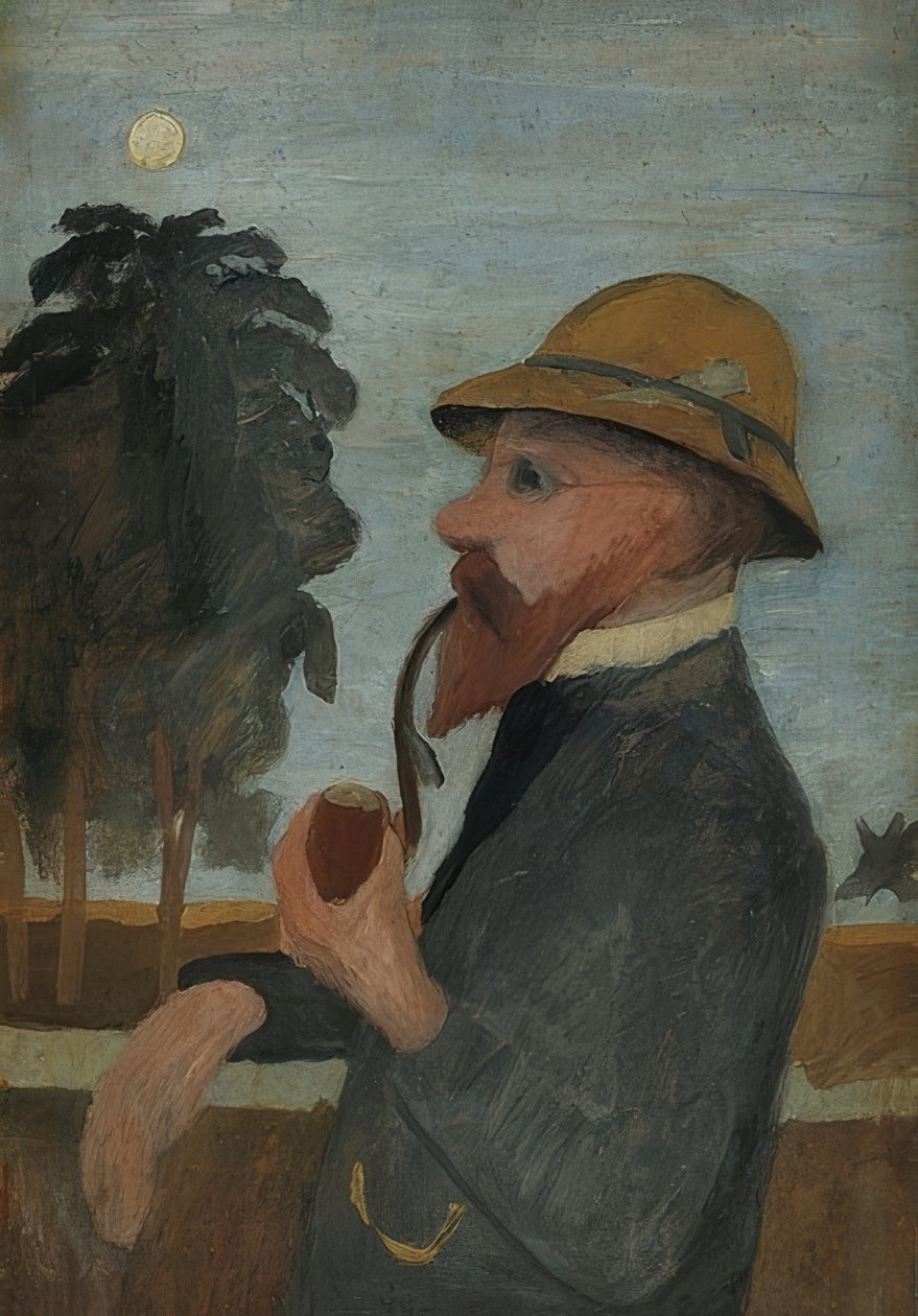 Otto Modersohn pipával. 1907 körül alkotó: Paula Modersohn Becker