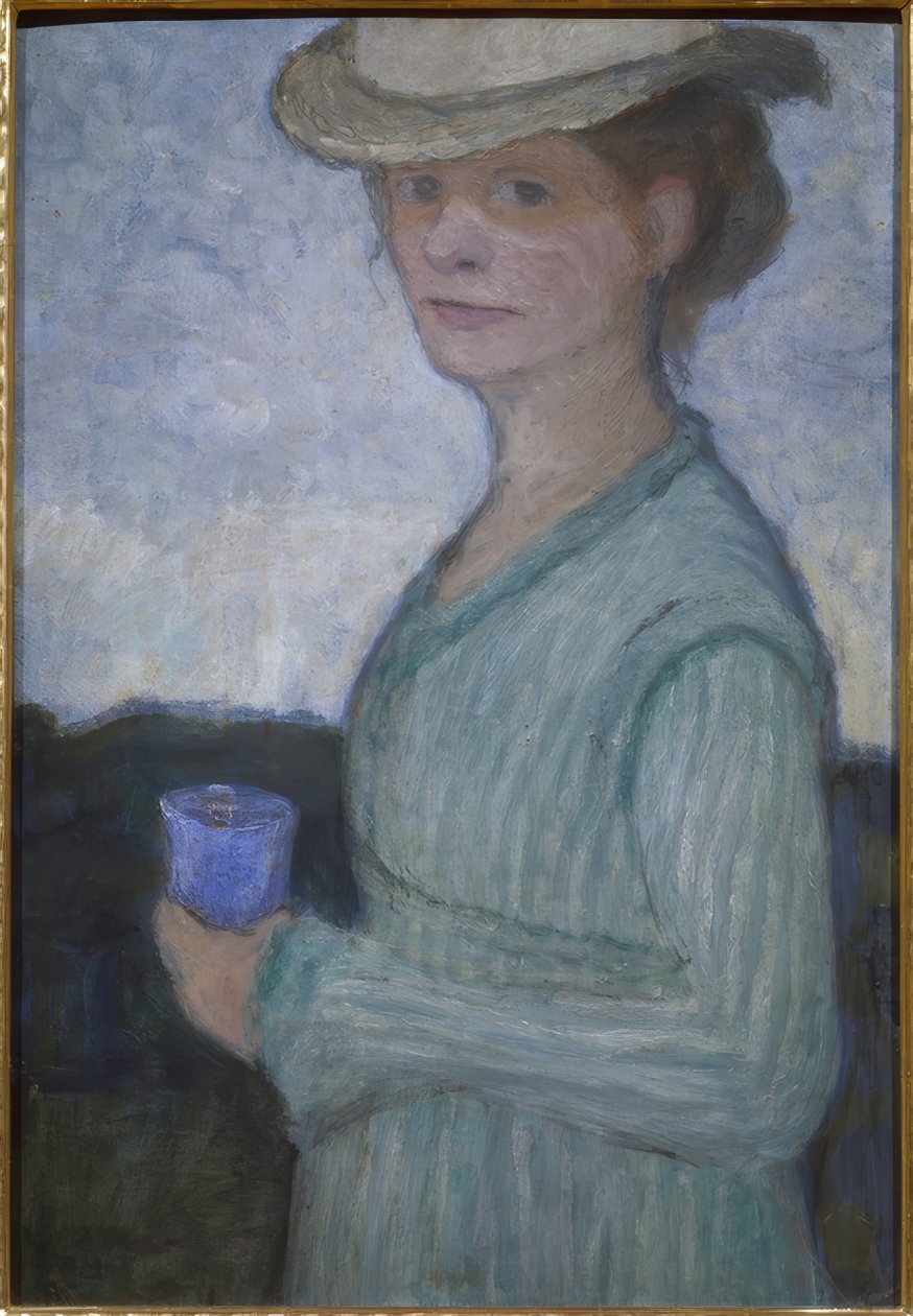 Önarckép kék üveggel alkotó: Paula Modersohn Becker