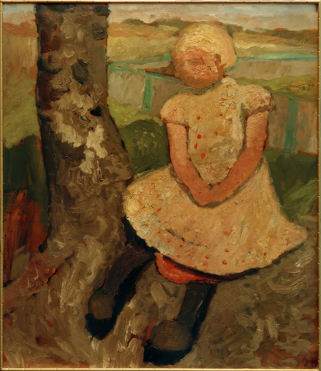 Ülő gyermek egy fa alatt alkotó: Paula Modersohn Becker