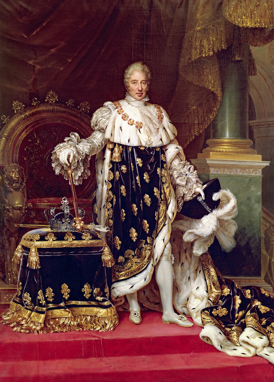 X. Károly (1757-1836) portréja koronázási köntösben, 1827 alkotó: Paulin Jean Baptiste Guerin