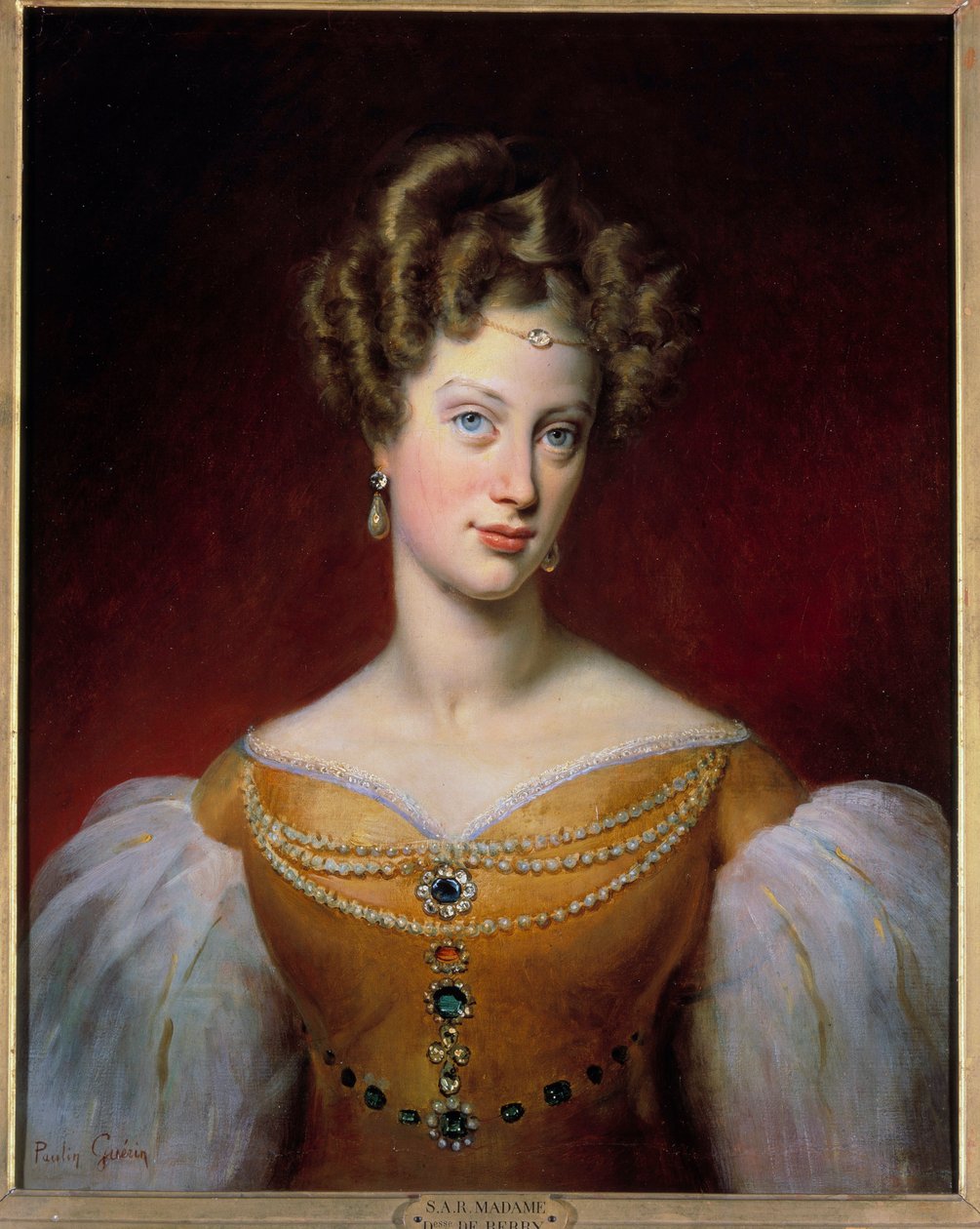 Marie Caroline, Bourbon hercegnőjének portréja - Szicília és Berry hercegnő (1798-1870) Paulin Guerin (1783-1855) festménye 1819 V. 0,69x0,54 m alkotó: Paulin Jean Baptiste Guerin
