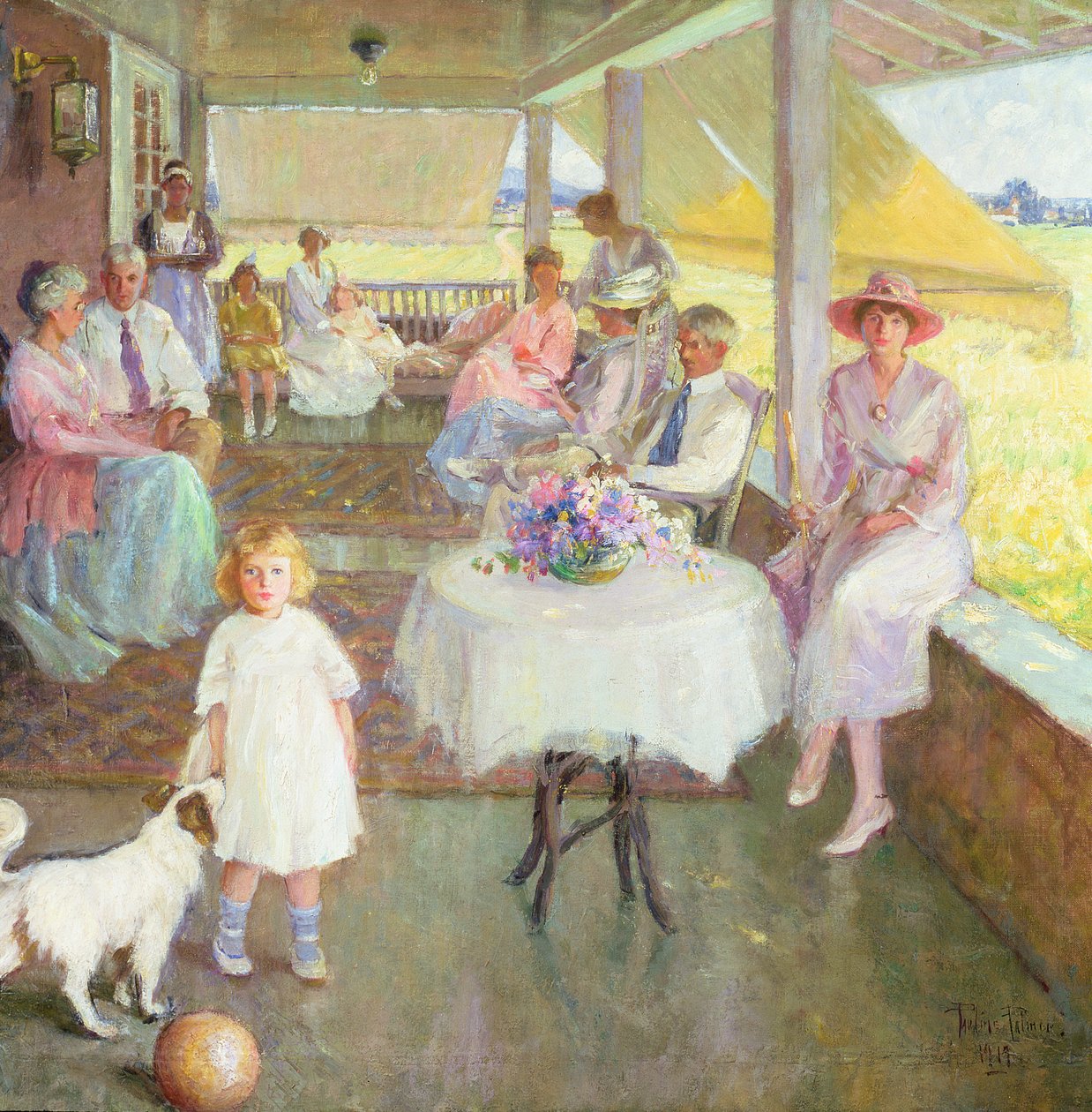Családi összejövetel, 1919 alkotó: Pauline Palmer