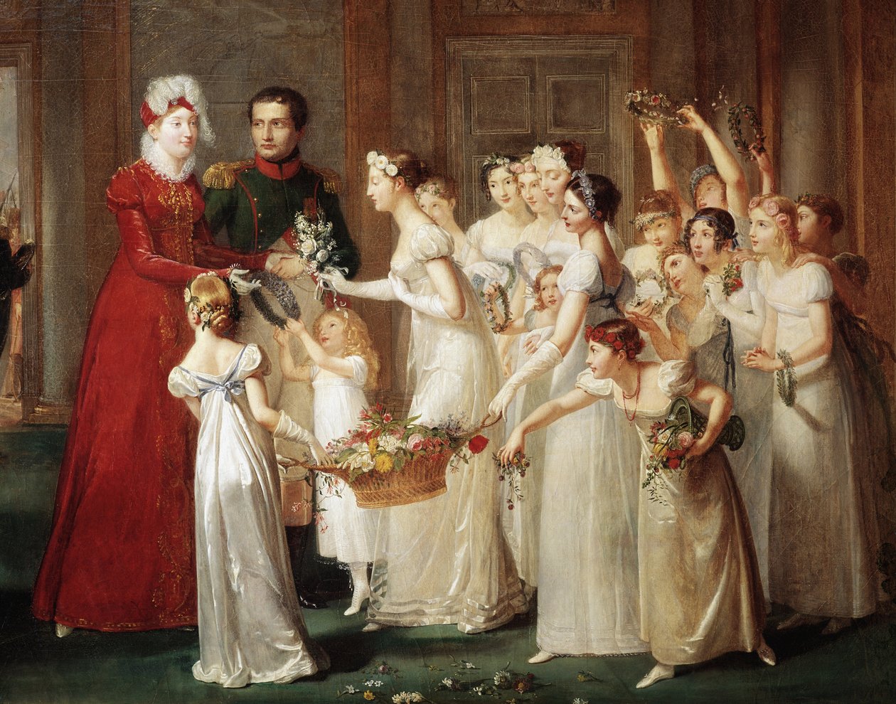Marie-Louise és I. Bonaparte Napóleon érkezése Compiegne-be 1810.03.28-án (olaj, vászon alkotó: Pauline Auzou