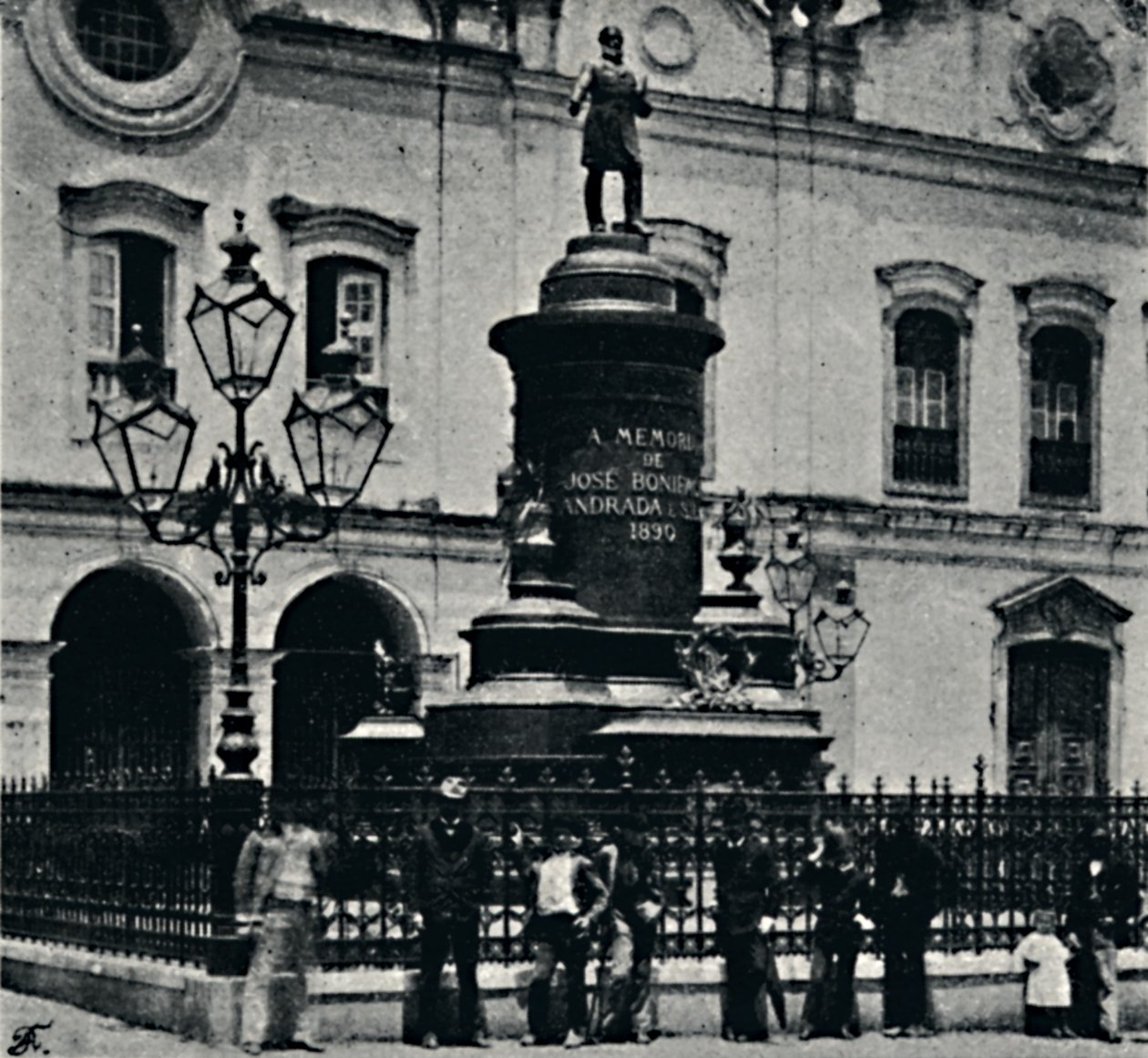 Jose Bonifacio szobra. Largo de S. Francesco, 1895 alkotó: Paulo Kowalsky