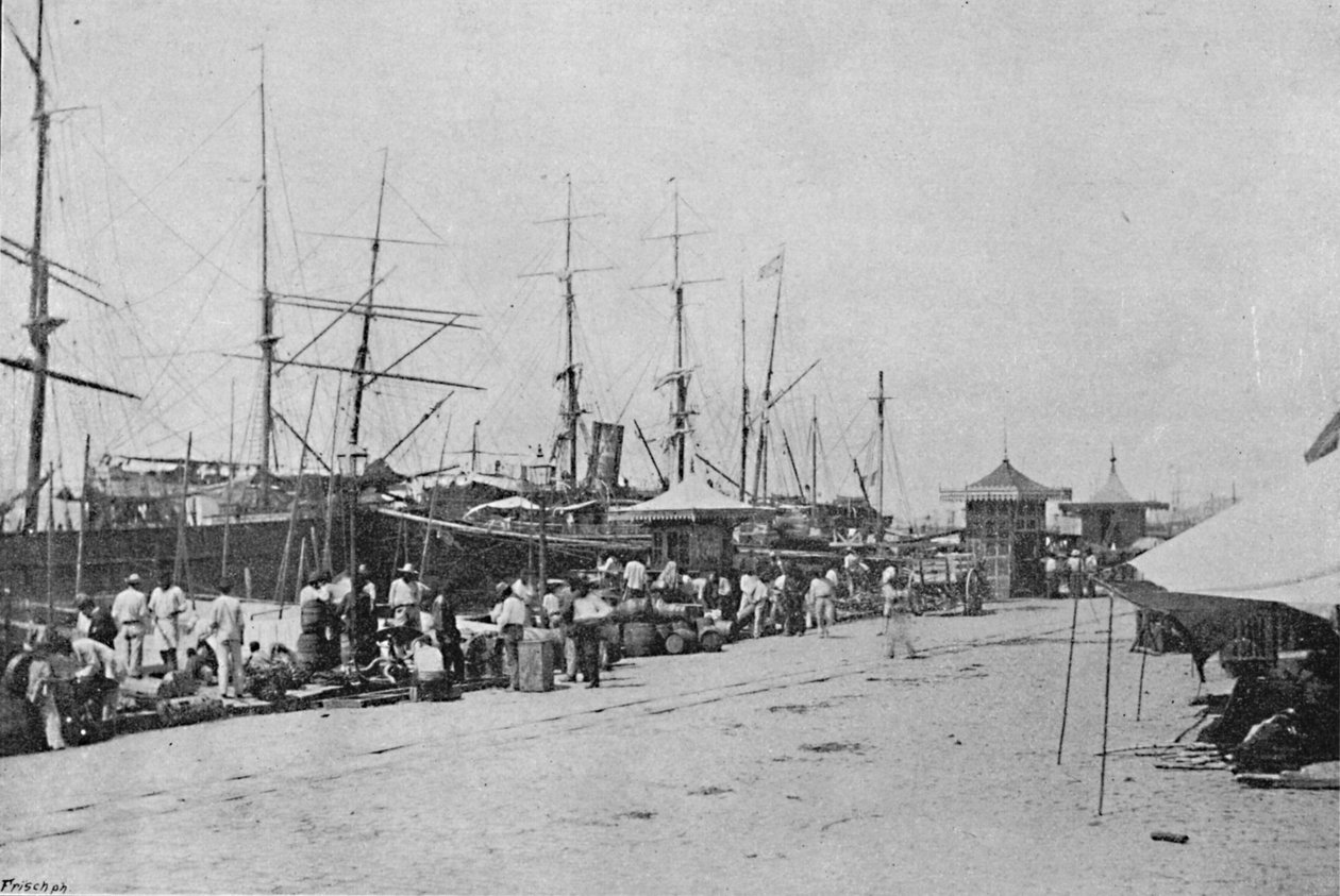 Os Que de Santos, Santos rakpart, 1895 alkotó: Paulo Kowalsky