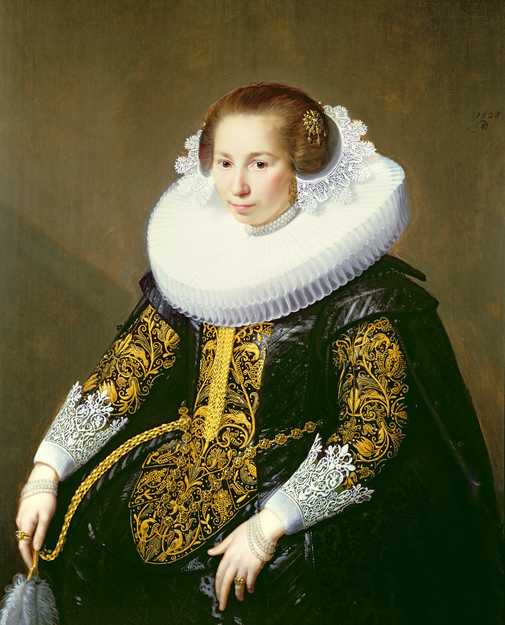 Van Voorst asszony portréja (az egyik pár: 132049), 1628 alkotó: Paulus Moreelse