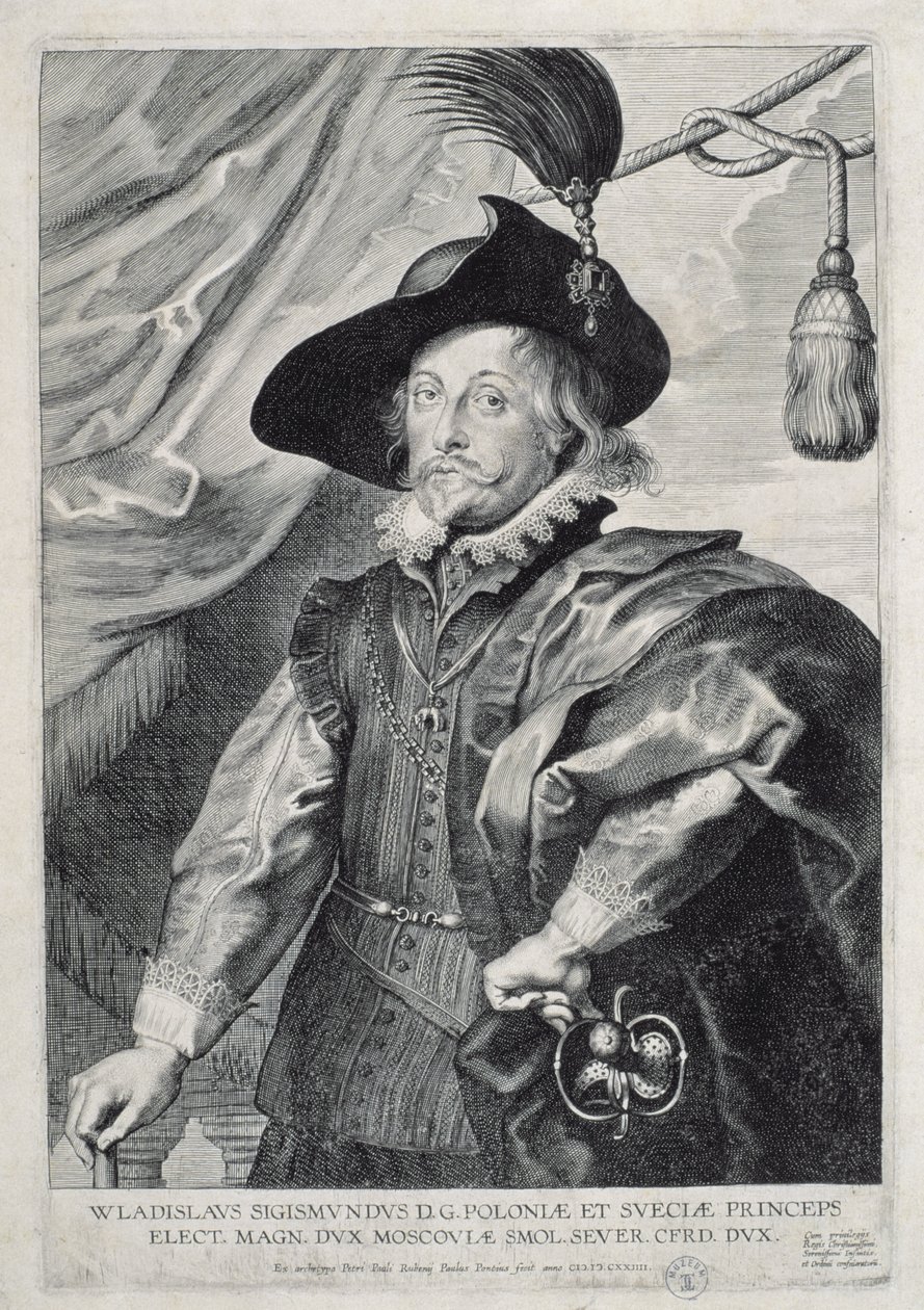 Vladislav IV Vasa (1595-1648) Lengyelország királya, 1624 alkotó: Paulus Pontius
