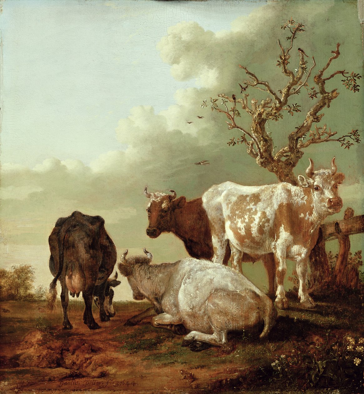 Négy tehén a réten, 1644 alkotó: Paulus Potter
