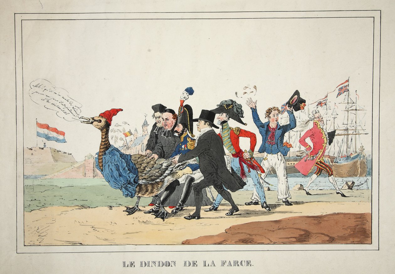 A bohózat pulykája, kocsma. 1831 (kézzel színezett metszet) alkotó: Paulus Charles Gerard Poelman