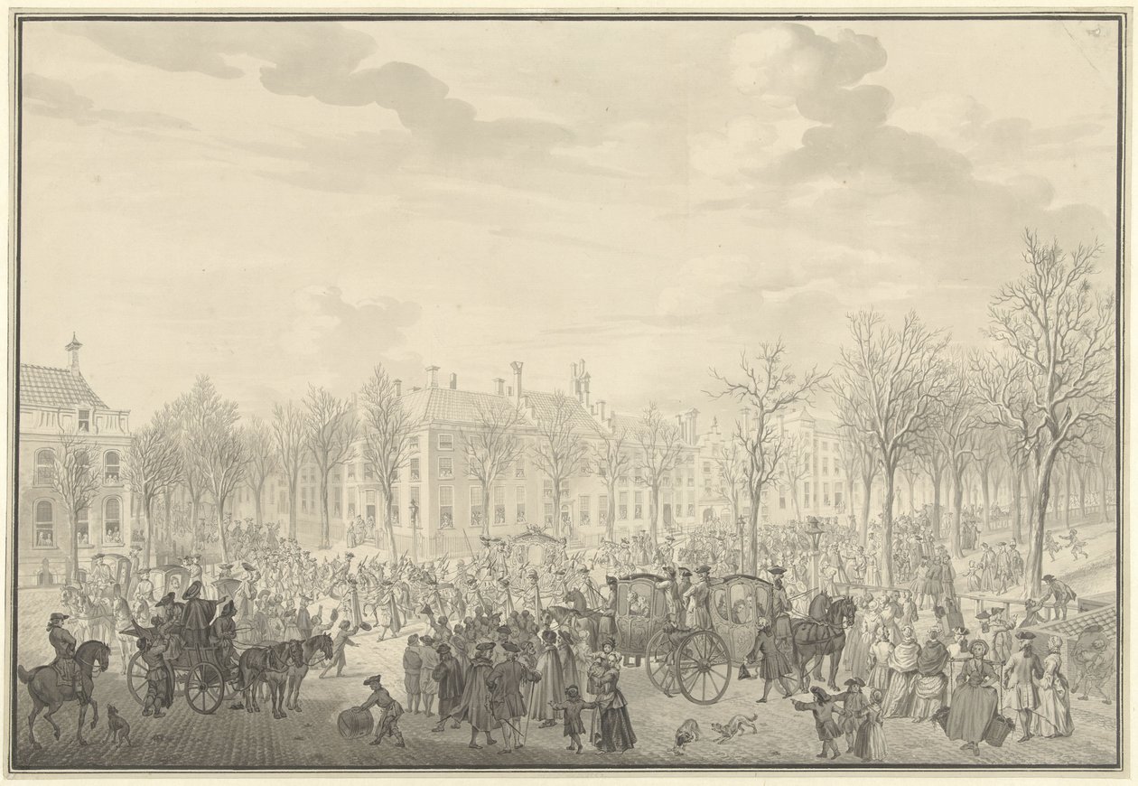 V. Vilmos herceg érkezése Hágába, 1762. november 10 alkotó: Paulus Constantijn la Fargue (possibly)