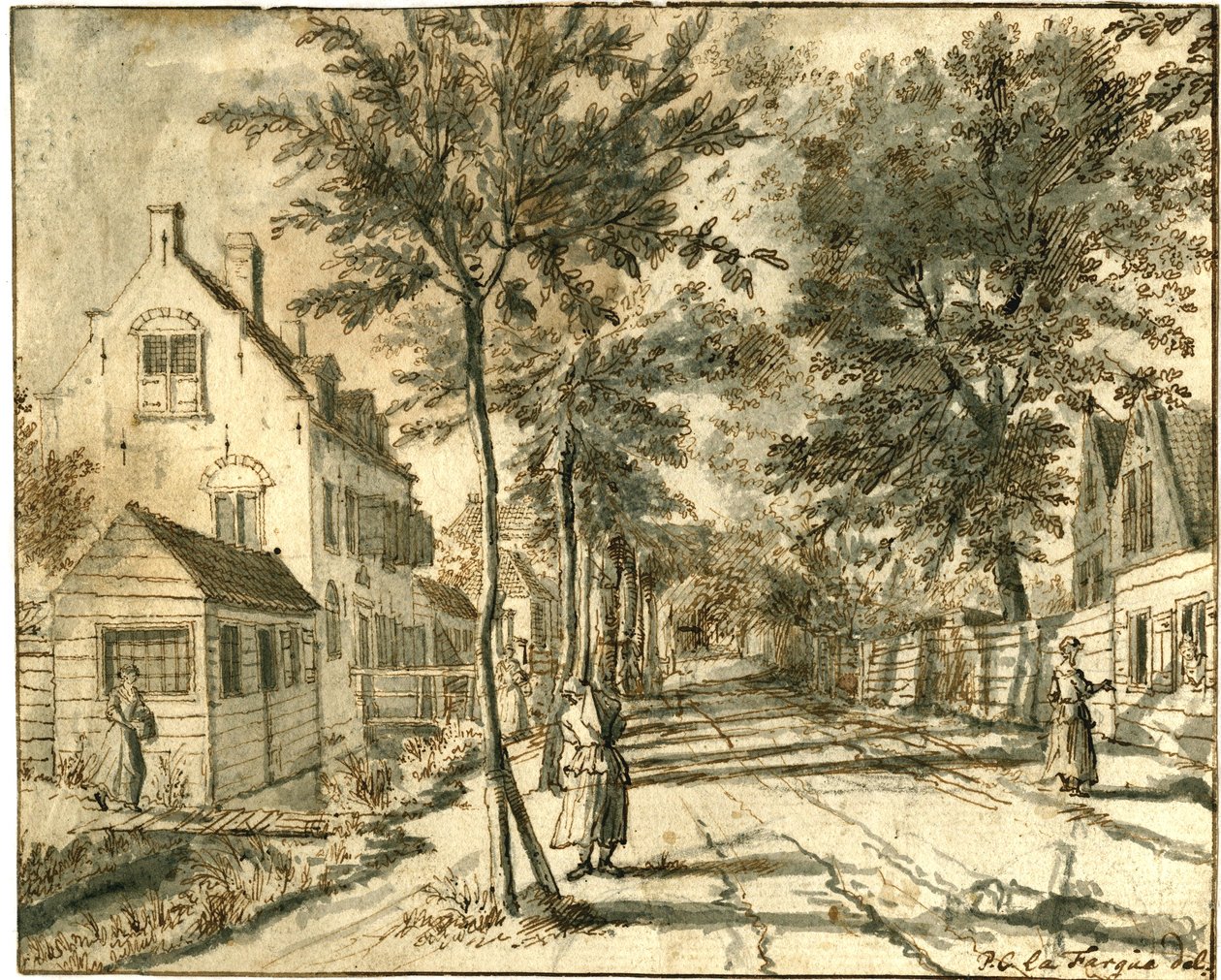 Bezuidenhoutseweg a Herengracht felé nézve, 1760 alkotó: Paulus Constantijn la Fargue