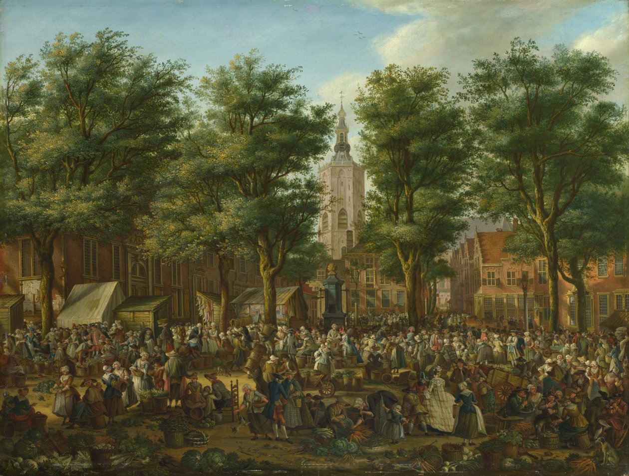 A hágai Grote Markt, 1760 alkotó: Paulus Constantijn la Fargue