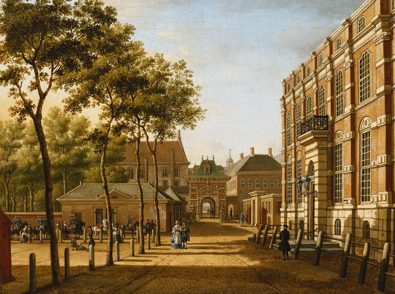 Hága: Mauritspoort és Binnenhof a plein túloldalán, 1773 alkotó: Paulus Constantijn la Fargue