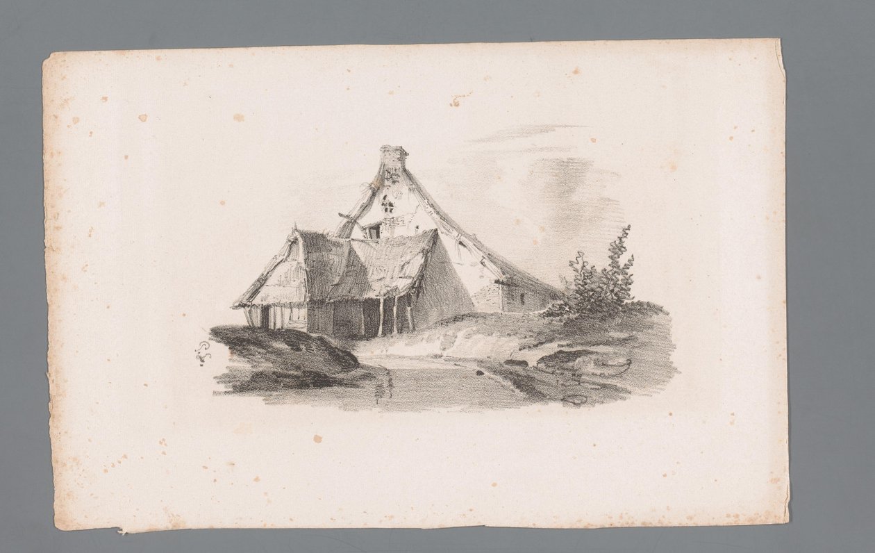 Kilátás egy házra egy dombos tájon A táj alapelvei (sorozat címe) Principles de paysages (sorozat címe) alkotó: Paulus Lauters