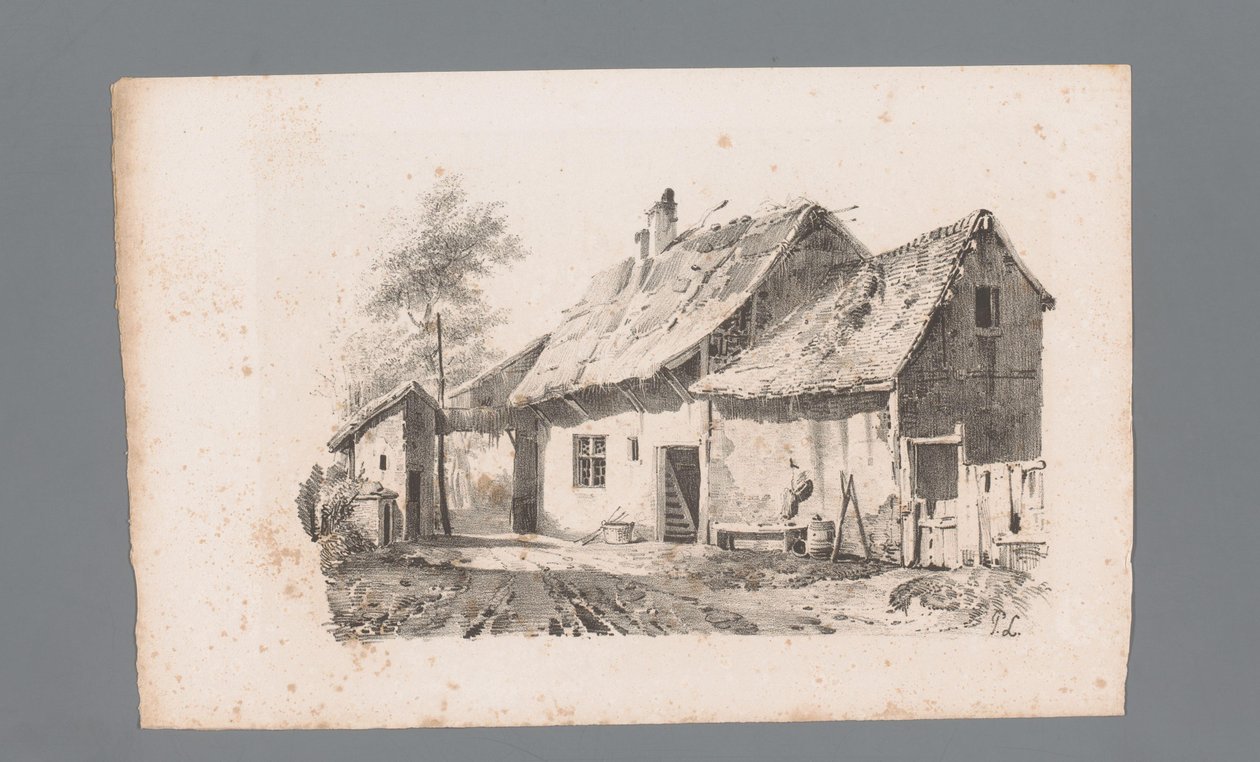 Kilátás egy utcára házakkal A tájak elvei (sorozat címe) Principes de paysages (sorozat címe) alkotó: Paulus Lauters