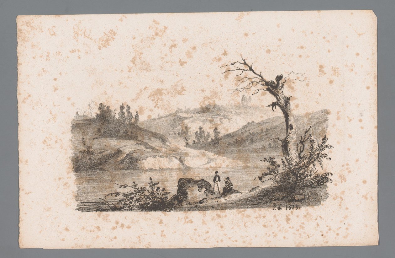 Dombos táj folyóval A tájak elvei (sorozat címe) Principes de paysages (sorozat címe) alkotó: Paulus Lauters