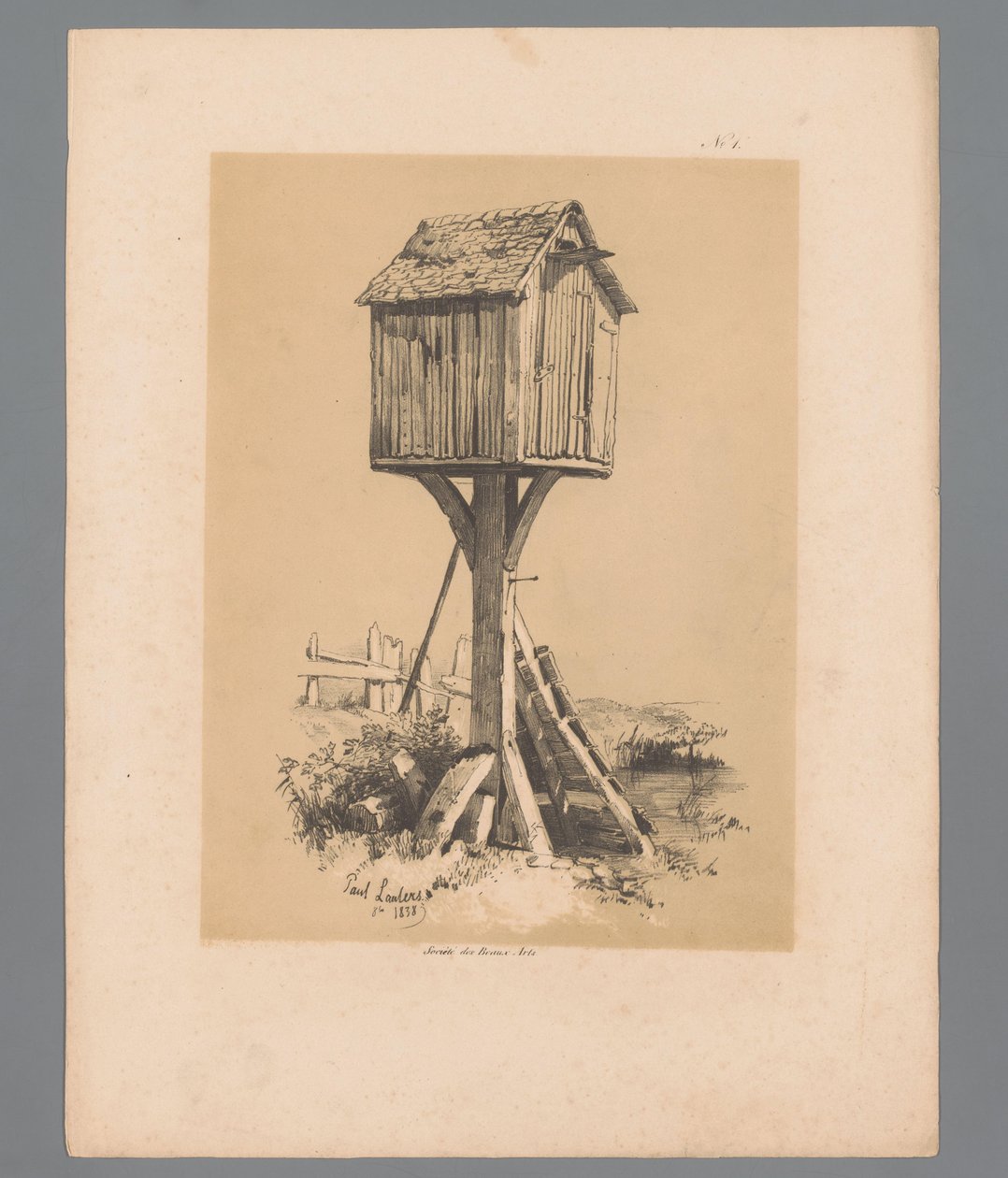 Táj galambodúval Paulus Lauters festői arcai (sorozat címe) Etrennes pittoresques pour 1839, Lauters (sorozat címe) alkotó: Paulus Lauters