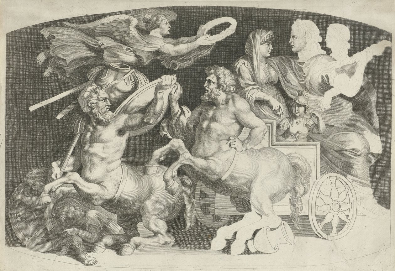 Camee met de triumph van Germanicus en Agrippina Különféle ősi achát figurák, Pietro Paolo Rubenii tervei (sorozat címe) alkotó: Paulus Pontius (attributed to)