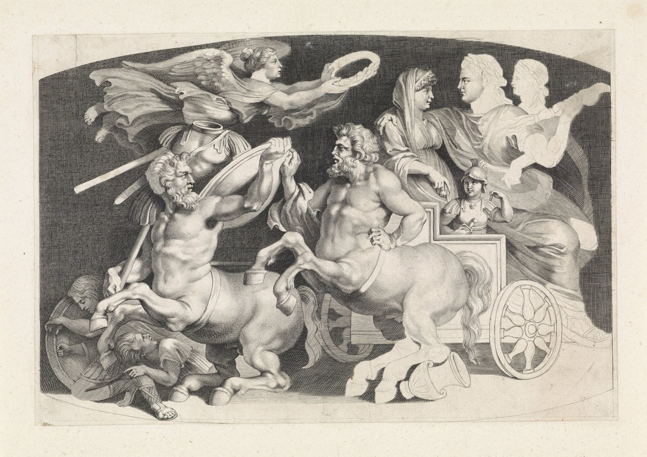 Camee met de triumph van Germanicus en Agrippina Különféle ősi achát figurák, Pietro Paolo Rubenii tervei (sorozat címe) alkotó: Paulus Pontius (attributed to)