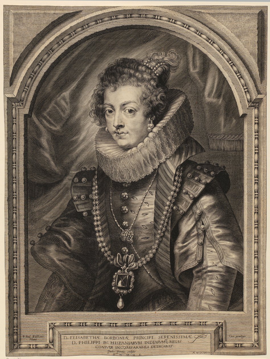 Bourbon Erzsébet királyné portréja [Isabel de Borbón y Médicis] alkotó: Paulus Pontius