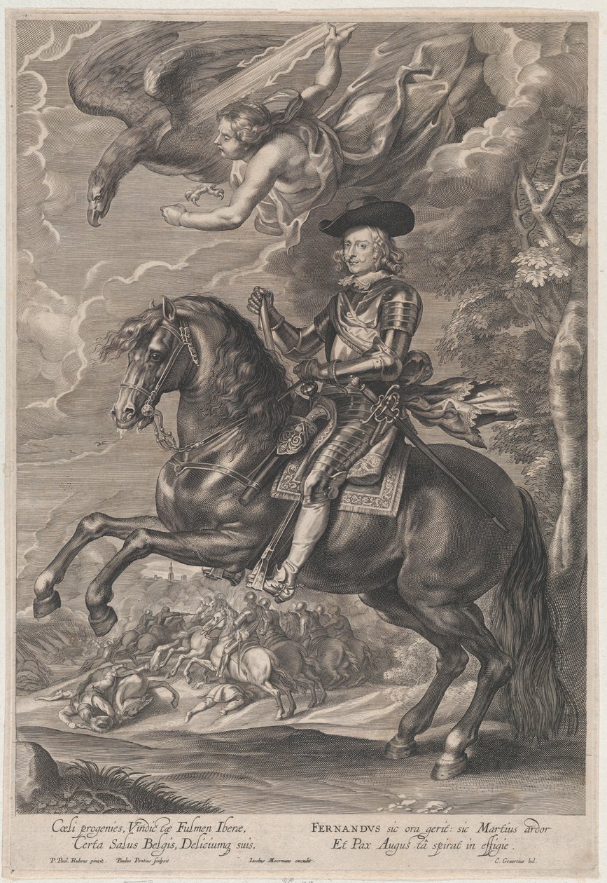 Az osztrák bíboros-Infante Ferdinánd portréja, lóháton, kb. 1640-53., kb. 1640-53. alkotó: Paulus Pontius