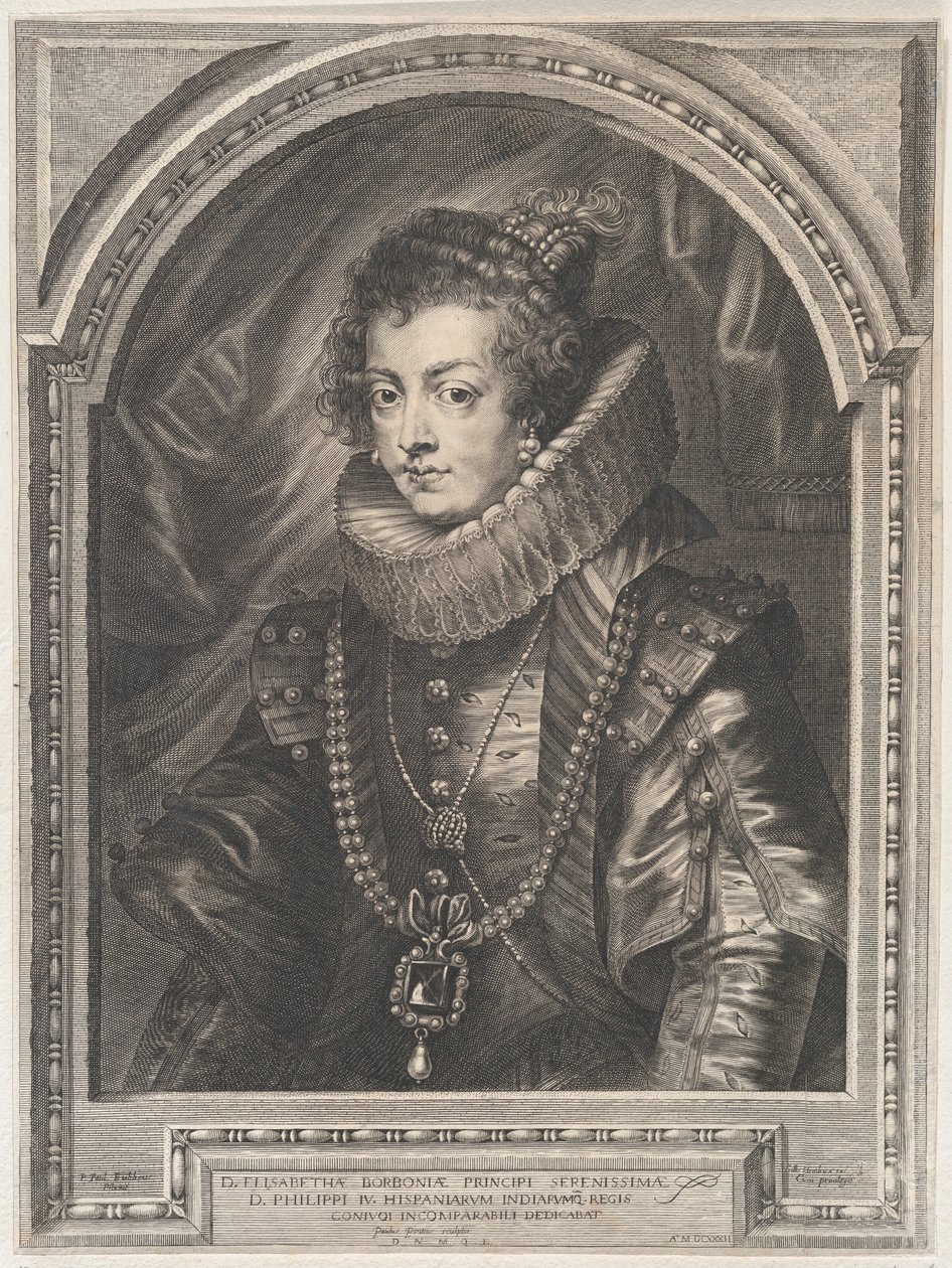 Bourbon Erzsébet spanyol királynő portréja, 1632., 1632. alkotó: Paulus Pontius